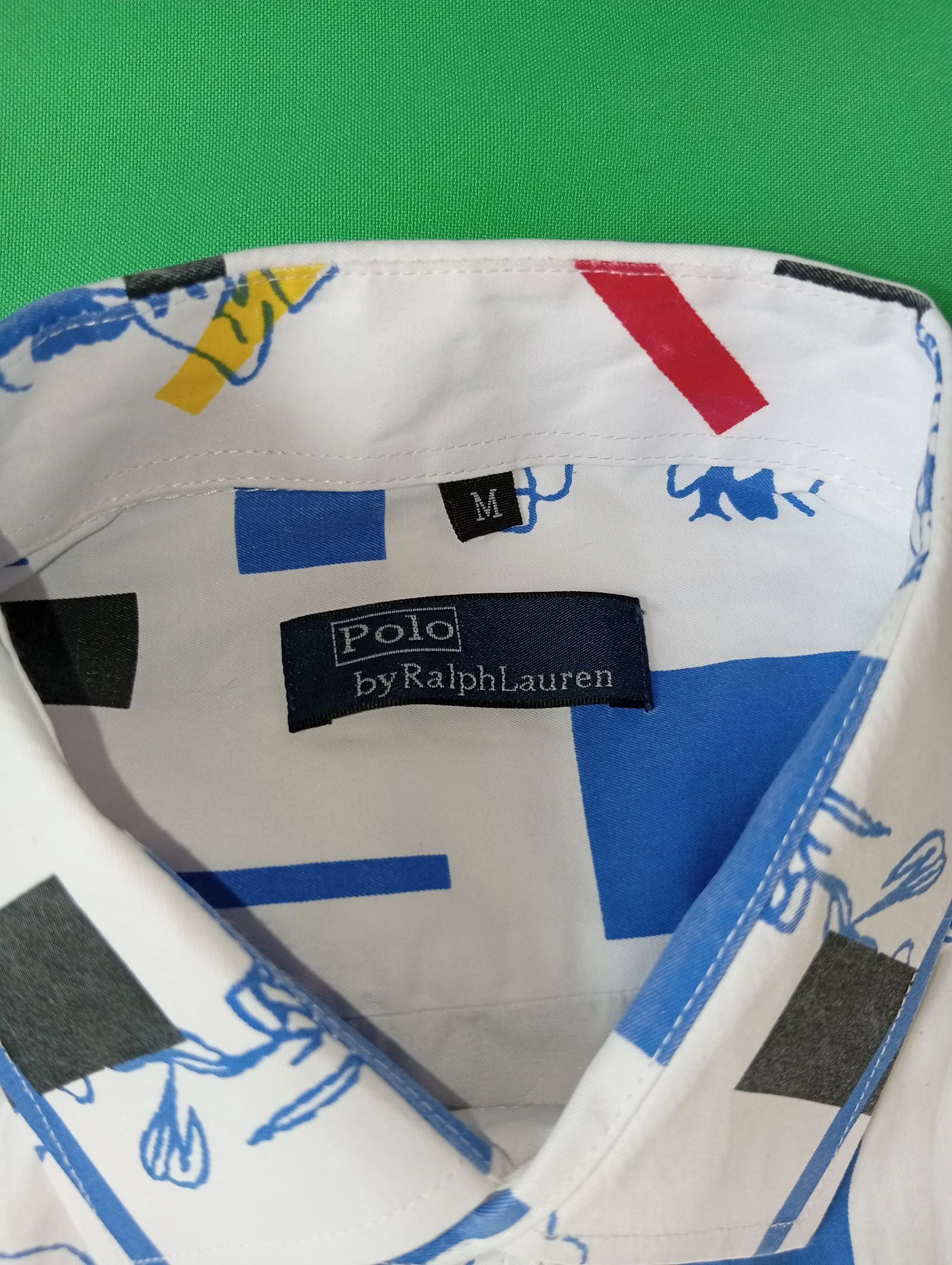 Camisa Polo Ralph Lauren com padrões abstratos e geométricos - Tamanho M – photo 3